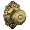 SCHLAGE F170GEO609BRK F170 GEO 609 BRK Brookshire Collection Georgian Decorative Trim Knob, Antique Brass