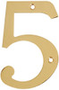 Deltana RN4-5  Solid Brass 4-Inch House Number 5 Board