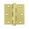 Deltana DSB33  3 x 3 in. Square Hinge, Bright Brass - Solid Brass - 30 Case - Pack of 2