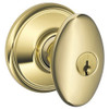SCHLAGE F51ASIE505  Lifetime Polished Brass Siena Keyed Entry F51A Panic Proof Door Knob