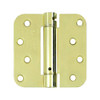 Deltana DSH4R53  Single Action 4 Inch x 4 Inch Steel Spring Hinge with 5/8 Inch Radius Corners Polished Brass.