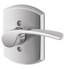 SCHLAGE F170MER625GRWRH Lock Company Merano Right Handed Single Dummy Door Lever with Decorat, Bright Chrome
