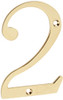 Deltana RN4-2  Solid Brass 4-Inch House Number 2 Board