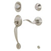 SCHLAGE F62PLY619ACCLH F62 PLY 619 ACC LH Plymouth Double Cylinder Handleset with Accent Interior Left Hand Lever, Satin Nickel