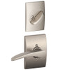 SCHLAGE F59MNH619CENRH  Satin Nickel Manhattan Right Handed Interior Pack Lever Set with Single Cylinder Deadbolt and Decorative Century Rose