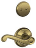 SCHLAGE F94FLA609RH F94-FLA-RH Flair Lever Right Handed Dummy Interior Pack from the F-Serie, Antique Brass
