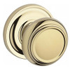 Baldwin PSTRATRR003 PS.TRA.TRR Traditional Passage Knobset with Traditional Round Rose, Polished Brass