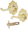 SCHLAGE F51AFLA605BRK F51A FLAIR 605 BRK Brookshire Deco Rose Entry Door Lock Bright Brass