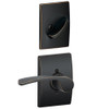 SCHLAGE F59MER716CENLH  Aged Bronze Merano Left Handed Interior Pack Lever Set with Single Cylinder Deadbolt and Decorative Century Rose