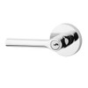 Baldwin ENTUBCRR260 EN.TUB.CRR Tube Keyed Entry Single Cylinder Leverset with Contemporary R, Polished Chrome