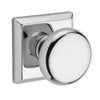 Baldwin PSROUTSR260 PS.ROU.TSR Round Passage Knobset with Traditional Square Rose, Polished Chrome