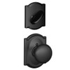 SCHLAGE F59PLY622CAM Lock Company Plymouth Interior Pack Knob Set with Single Cylinder Deadbolt, Matte Black