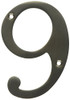 Deltana RN4-9U15  Solid Brass 4-Inch House Number 9 Board