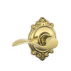 SCHLAGE F10ACC605BRK Brookshire Trim with Accent Hall and Closet Lever, Bright Brass (F10 ACC 605 BRK)