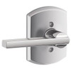SCHLAGE F170LAT625GRW Lock Company Latitude Single Dummy Door Lever with Decorative Greenwich, Bright Chrome