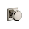 Baldwin PSROUTSR141 PS.ROU.TSR Round Passage Knobset with Traditional Square Rose, Polished Nickel