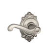 SCHLAGE F10FLA619BRK F10 FLA 619 BRK Brookshire Collection Flair Passage Lever, Satin Nickel