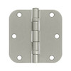 Deltana S35R5BB15  Residential Ball Bearing 3-1/2 Inch x 3-1/2 Inch Steel Hinge with 5/8 Inch Radius Corners Satin Nickel.