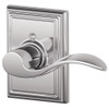 SCHLAGE F170ACC625ADDRH  Polished Chrome Single Dummy Accent Door Lever with the Decorative Addison Rose for Right Handed Doors.