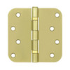 Deltana S44R5BB4 4 in. x 4 in. x 0.63 in. Radius Residential Steel Hinge - Pair (Set of 10) (Brushed Brass)