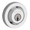 Baldwin SCCRD260  Reserve Single Cylinder Contemporary Round Deadbolt in Bright Chrome Finish.