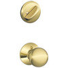 SCHLAGE F59ORB605 F59 Orbit Interior Active Trim with 12326 Latch and 10027 Strike Bright Brass Finish