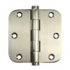 Deltana DSB35R514 -R Polished Nickel 3.5" x 3.5" Solid Brass 5/8" Radius Corner Plain Bearing Mortise Hinge - Pair