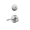 SCHLAGE F59ACC625RH F59 ACC 625 RH Accent Interior Right-Handed Lever with Deadbolt, Bright Chrome (Interior Half Only)