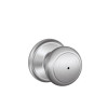 SCHLAGE F40AND626 F40 AND 626 16-080 10-027 Andover Bed and Bath Knob, Satin Chrome