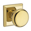Baldwin PVROUTSR003  Reserve Privacy Round with Traditional Square Rose in Lifetime Brass Finish