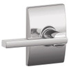 SCHLAGE F10LAT625CEN F10-LAT-CEN Passage Latitude Door Leverset with the Decorative Century R, Polished Chrome.