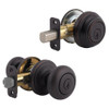 KWIKSET CP991J-11PS 991 Juno Entry Knob and Single Cylinder Deadbolt Combo Pack featuring SmartKey in Venetian Bronze