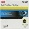 3M MMM950 Hookit Finishing Film Discs, 6 in, 1500 grit, Film Backing, 00950 (100/Pack)