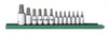 GearWrench KDT80723 GearWrench 13 Piece 1/4 3/8 and 1/2 Inch Drive Torx Press Fit Bit Socket Set