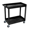 Luxor LUXEC11 32" x 18" Tub Storage Cart 2 Shelves - Black, (EC11-B)