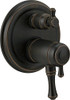 Delta T27T897-RB Faucet Cassidy Traditional TempAssure 17T Series Valve Trim with 3-Setting Integrated Diverter, Venetian Bronze