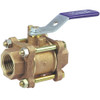 "Nibco" T595Y6634 NIBCO T-595-Y-66 Cast Bronze Ball Valve, Stainless Steel Trim, Three-Piece, Lever Handle, 3/4" Female NPT Thread (FIPT)