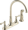 Delta 2497LF-PN Delta Cassidy Two Handle Kitchen Faucet with Spray Polished Nickel