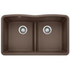 Blanco 442078  Diamond Equal Double Low Divide Undermount, Cafe Brown