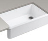 K6489-0 WHT TALL-APRON KITCH SINK CI 36 X 21-1/2^ WHITEHAVEN 36^BASE CABT REQD Kohler 951988