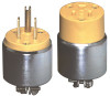 Leviton 606979 COMMERCIAL GRADE ARMORED RUBBER GROUNDING FEMALE CONNECTOR, 15 AMP, DOUBLE POLE, 3 WIRE, YELLOW