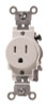 Leviton 606746  15-Amp 125-Volt NEMA 5-15R, 2P, 3W, Narrow Body Single Receptacle, White