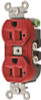 Hubbell 158854Hubbell Receptacle, Duplex Straight Blade, Hubbel-Pro, 20A, 125V, SM, Red