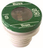 Cooper Bussmann 2487637 Bussmann BP/ 30 Amp Time Delay Loaded Link Rejection Base Plug Fuse, 125V UL Listed Carded, 3-Pack