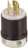 Leviton 606985 -PLC 20 Amp, 125 Volt, 2-Pole,3-Wire, Locking Connector, Industrial Grade, Grounding, Power Indication, Black-White