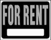 HY-KO 2488011 FOR RENT SIGN, PLASTIC, 15 IN. X 19 IN., ORANGE ON BLACK, 5 PER PACK