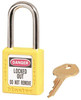MASTERLOCK 804497 MASTERLOCK Lockout Padlocks - 1-1/2" Shackle - Yellow - Yellow - Lot of 6