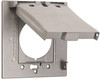 TAYMAC 289313 Hubbell-Bell Two Gang One Device Flat Metal Weatherproof Receptacle Cover, Grey