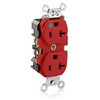 Leviton 2472860  20-Amp, 125-Volt, Heavy Duty Hospital Grade, Duplex Receptacle, Straight Blade, Self Grounding, Red