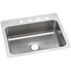 Elkay DSESR12722MR2 Elkay Elite 20 Gauge Stainless Steel Single Bowl Dual/Universal Mount Kitchen Sink, 27 x 22 x 8.0625"
